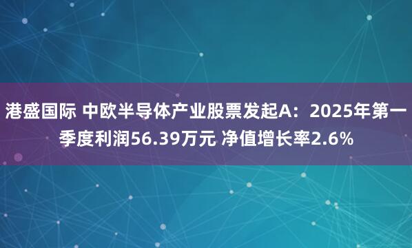 港盛国际 中欧半导体产业股票发起A：2025年第一季度利润56.39万元 净值增长率2.6%